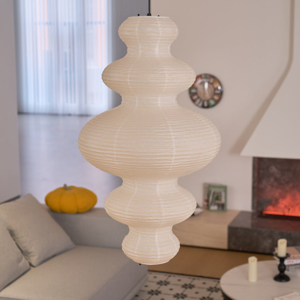 Mulberry Paper Lantern Pendant Light Tiered Shade 18.5 in