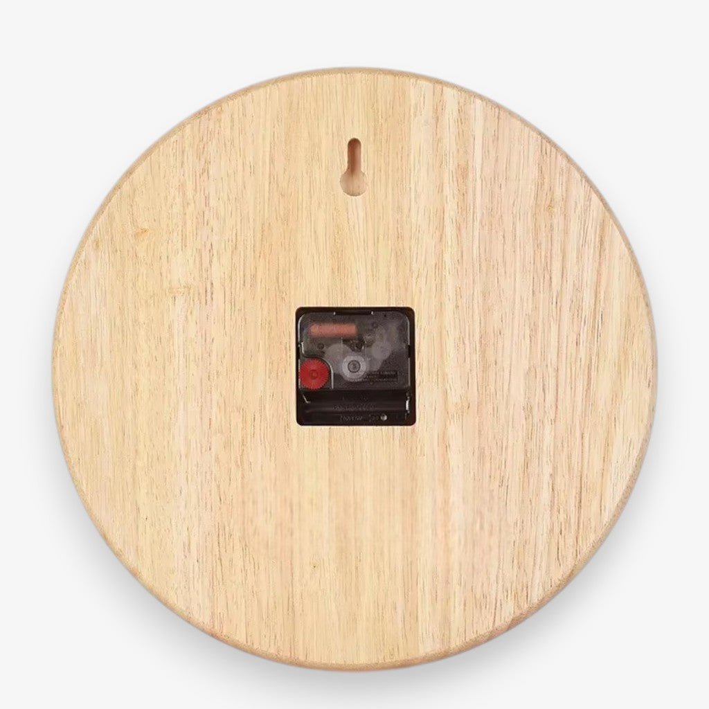 Wall Clock 9.8 or 11.8 Inches Rubber Wood Silent 2 Styles