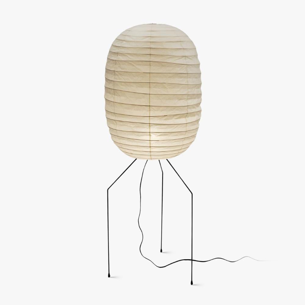 Oval Rice Paper Lantern Floor Lamp Tripod Legs 55.1 in Set of 2