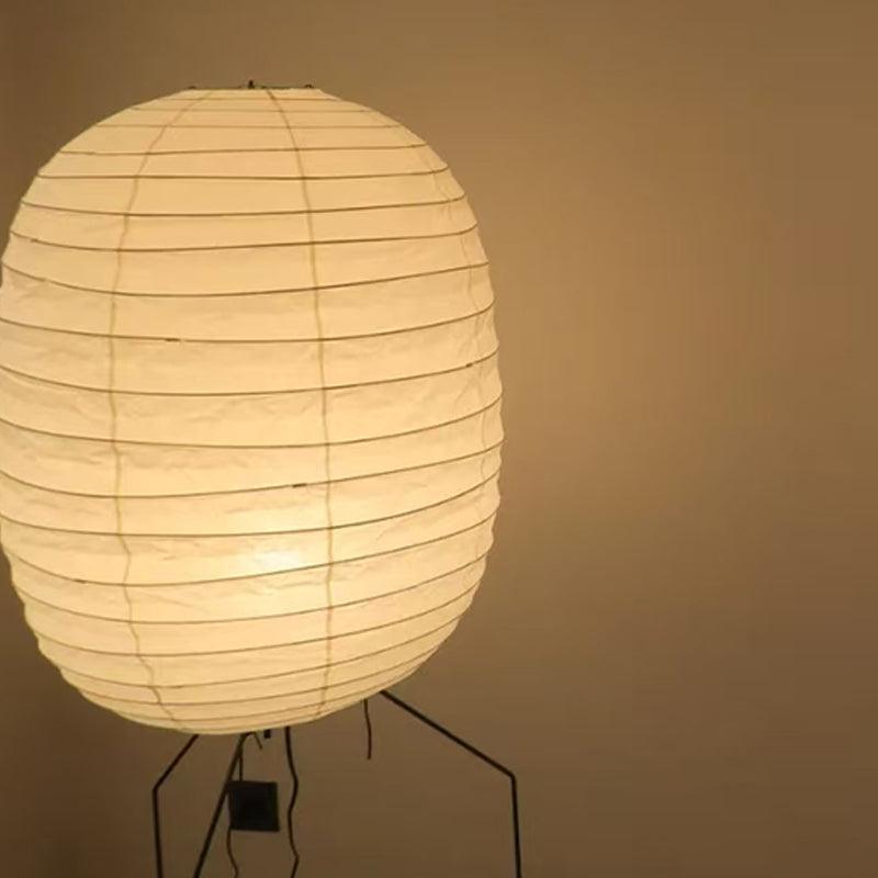 Oval Rice Paper Lantern Floor Lamp Tripod Legs 55.1 in Set of 2