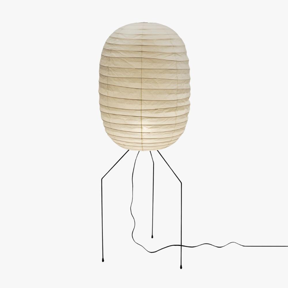 Oval Rice Paper Lantern Floor Lamp Tripod Legs 55.1 in Set of 2