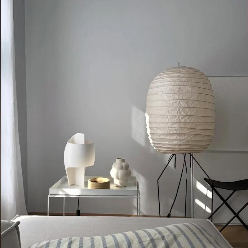 Oval Rice Paper Lantern Floor Lamp Tripod Legs 55.1 in Set of 2