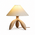 Petal Leg Wood Table Lamp Fabric Empire Shade 15 in Set of 2