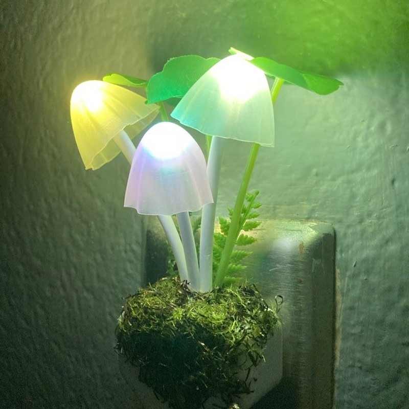 Plug In Mushroom LED Night Light ABS 1.8 x 1.8 x 4.7 in