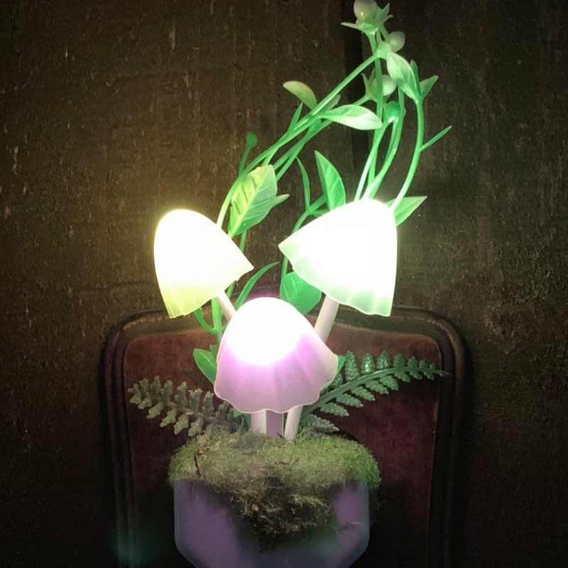 Plug In Mushroom LED Night Light ABS 1.8 x 1.8 x 4.7 in