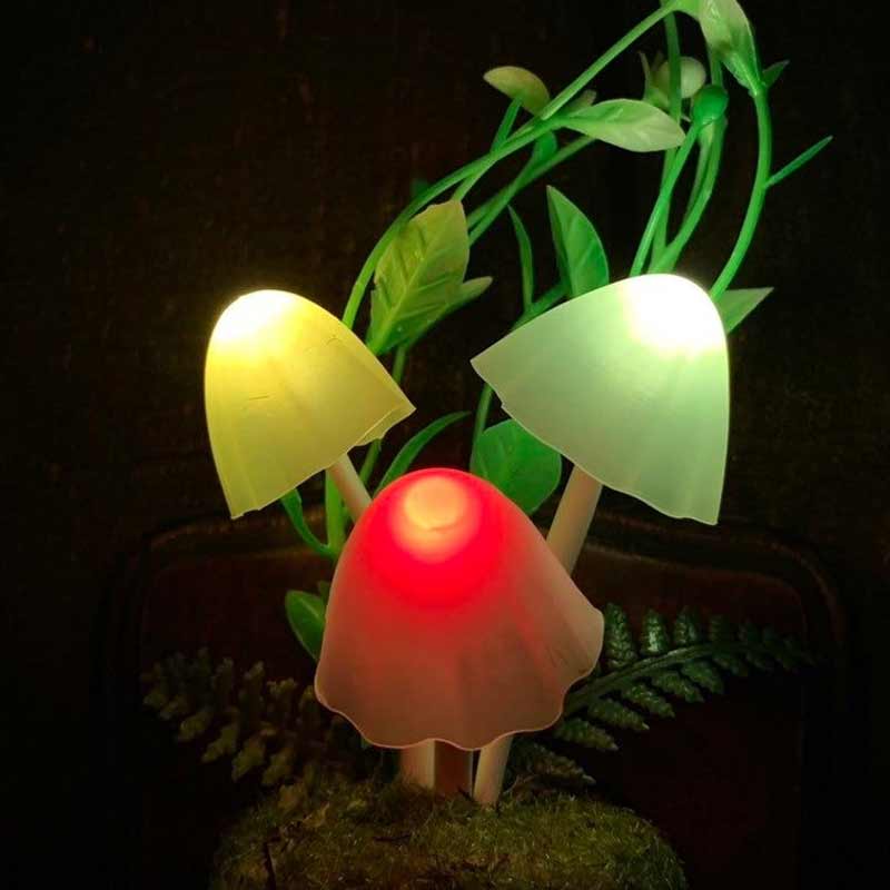 Plug In Mushroom LED Night Light ABS 1.8 x 1.8 x 4.7 in