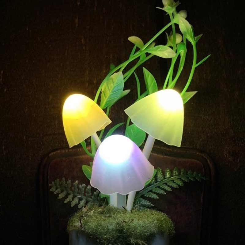Plug In Mushroom LED Night Light ABS 1.8 x 1.8 x 4.7 in