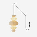 Plug In Paper Tower Swag Pendant Light Mulberry Paper 18.5 in Set of 3