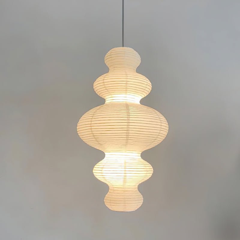 Plug In Paper Tower Swag Pendant Light Mulberry Paper 18.5 in Set of 3