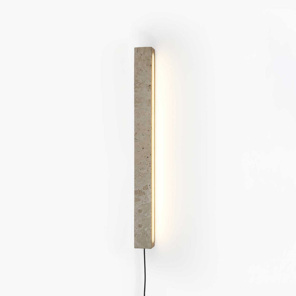Plug In Travertine Linear Wall Light 18.9 in Set of 3