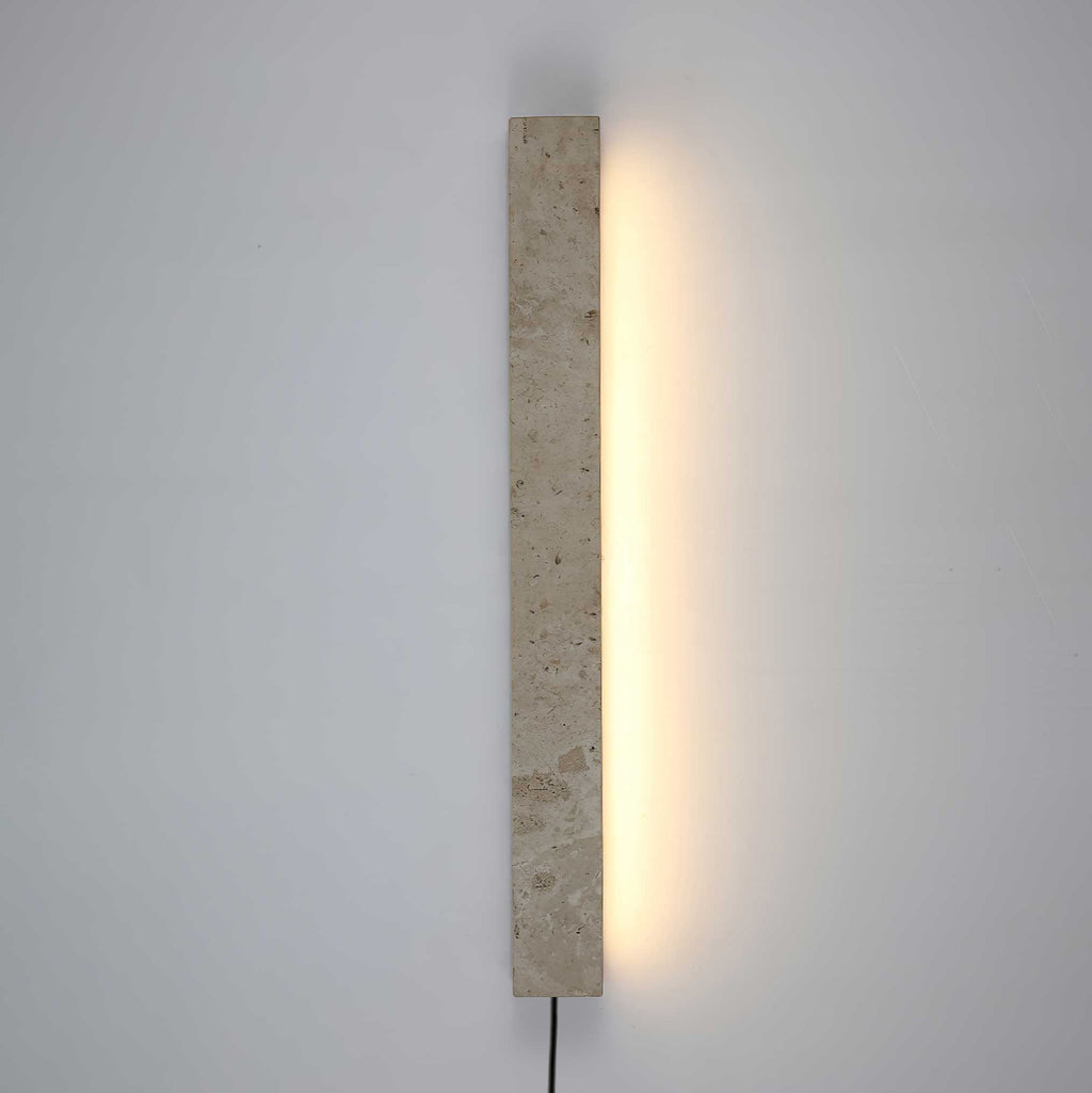Plug In Travertine Linear Wall Light 18.9 in Set of 3