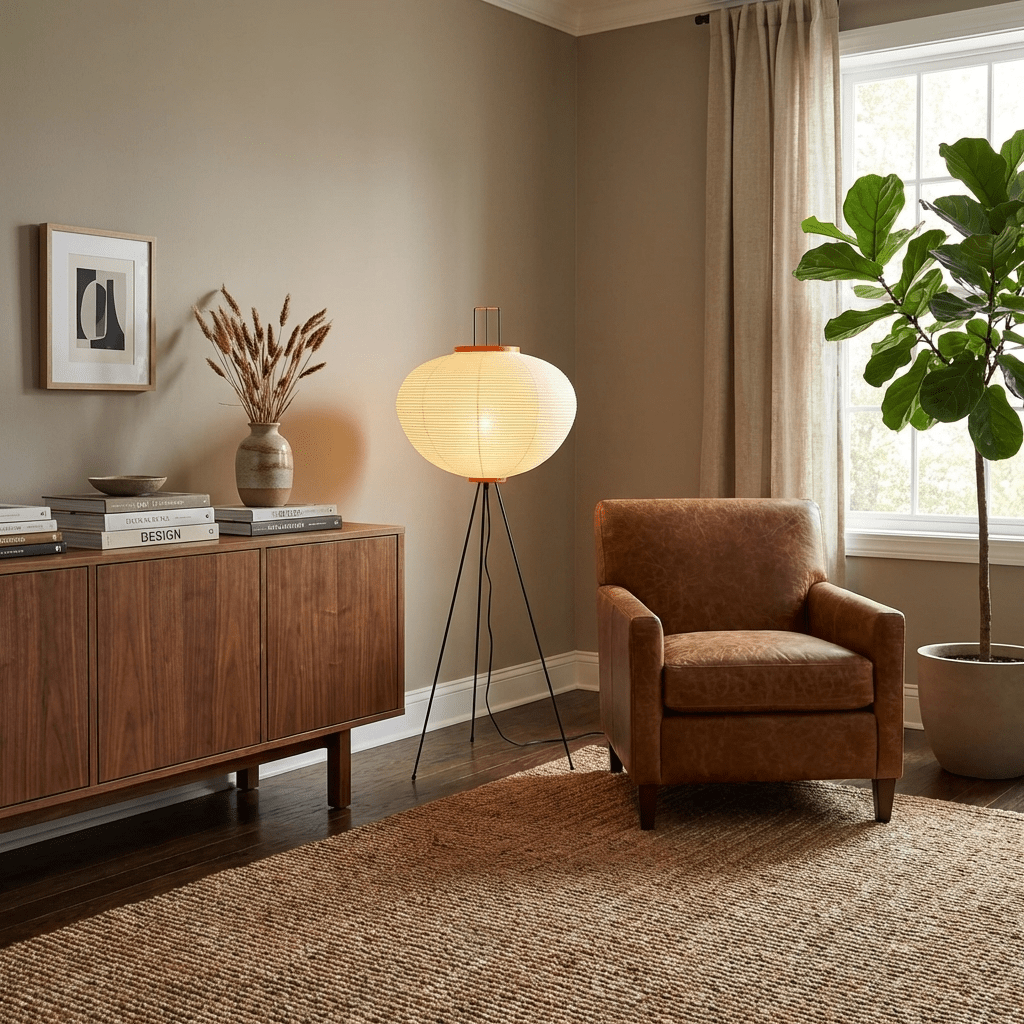 Rice Paper Floor Lamp Lantern on Tripod Legs 47.2 in Set of 2