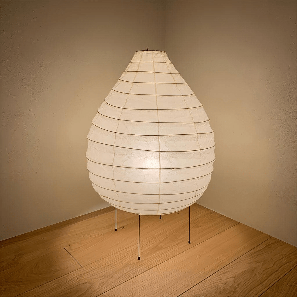 Rice Paper Lantern Floor Lamp Teardrop Shade 43.3 in