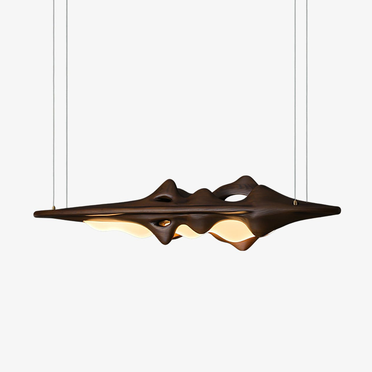 Sculpted Wave Linear Pendant Light 47.2 in Set of 3