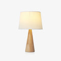 Solid Wood Cone Table Lamp Fabric Shade 19.7 in Set of 2