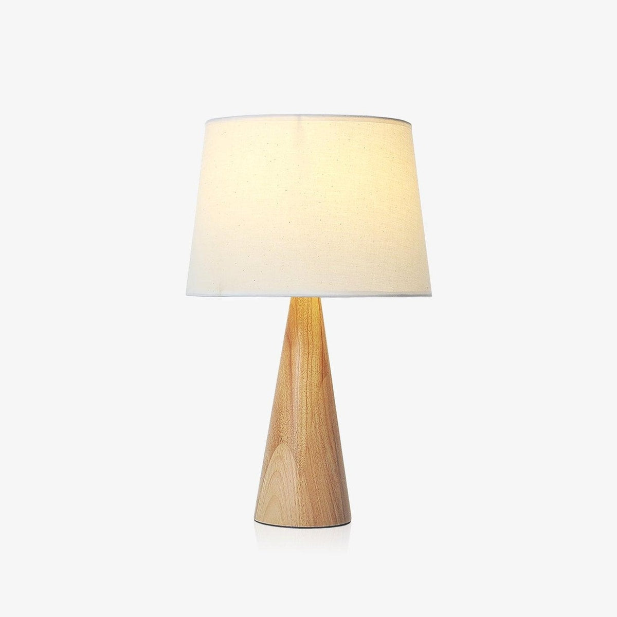 Solid Wood Cone Table Lamp Fabric Shade 19.7 in Set of 2