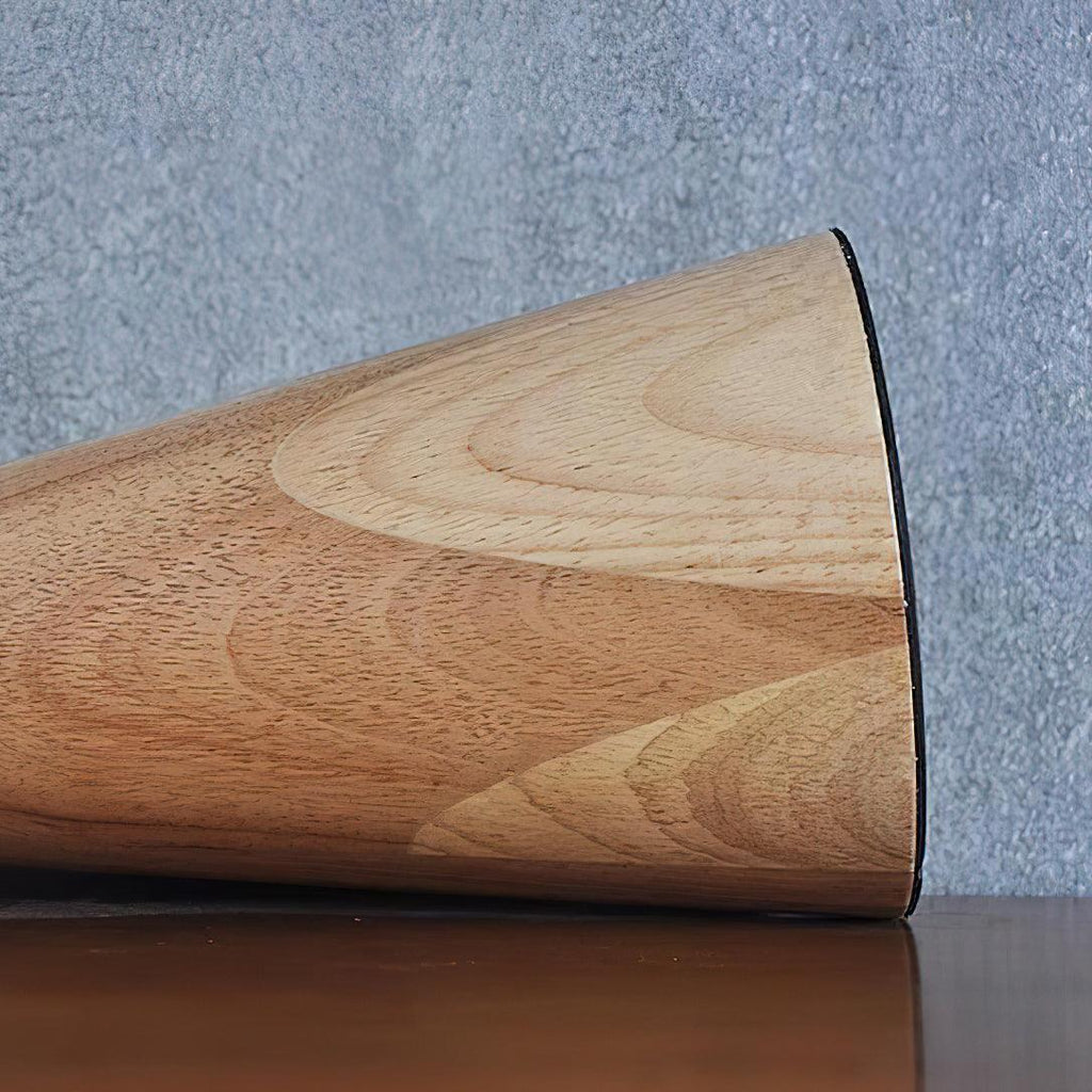 Solid Wood Cone Table Lamp Fabric Shade 19.7 in Set of 2