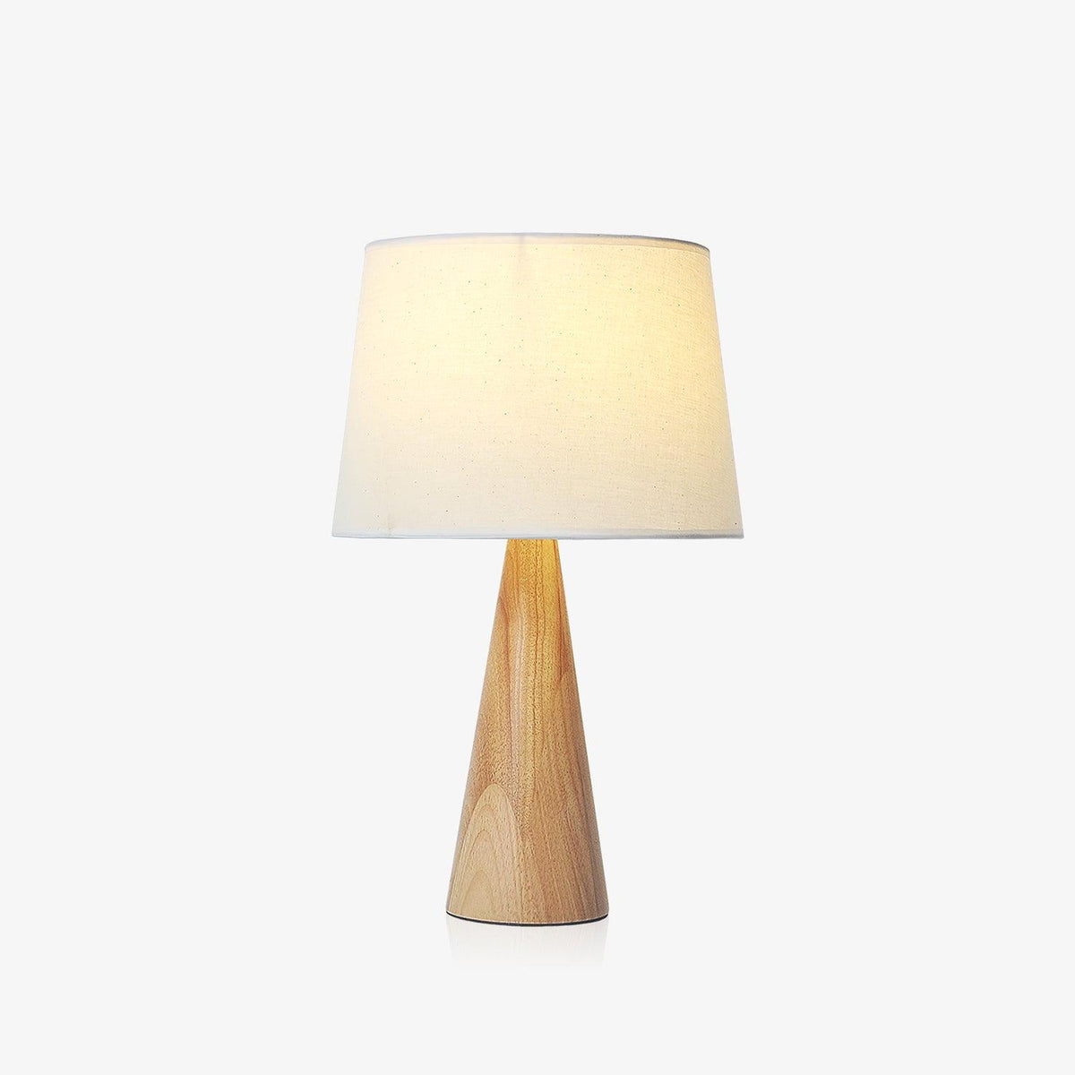Solid Wood Cone Table Lamp Fabric Shade 19.7 in Set of 2