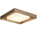 Square Wood Frame Ceiling Light Flush Mount 27.6 in Set of 3