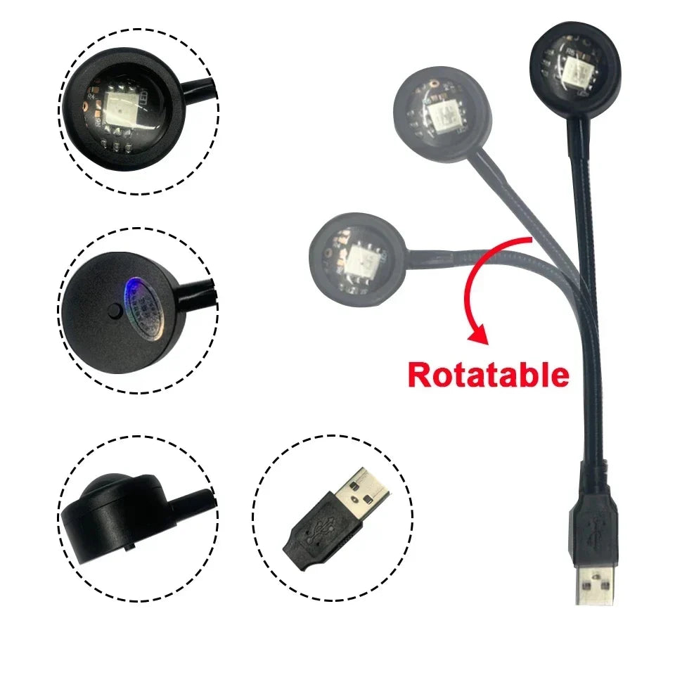 Sunset Projection Lamp USB Rotating Mood Light Set of 3
