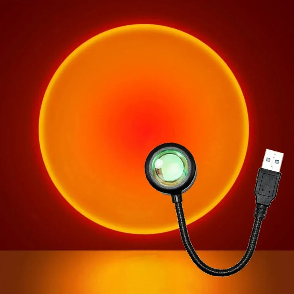 Sunset Projection Lamp USB Rotating Mood Light Set of 3