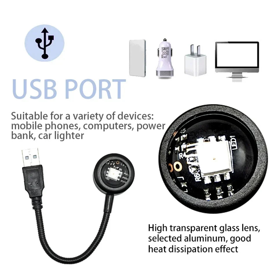 Sunset Projection Lamp USB Rotating Mood Light Set of 3
