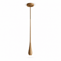 Teardrop Pendant Light Turned Wood Long Drop 4.9 in Set of 2