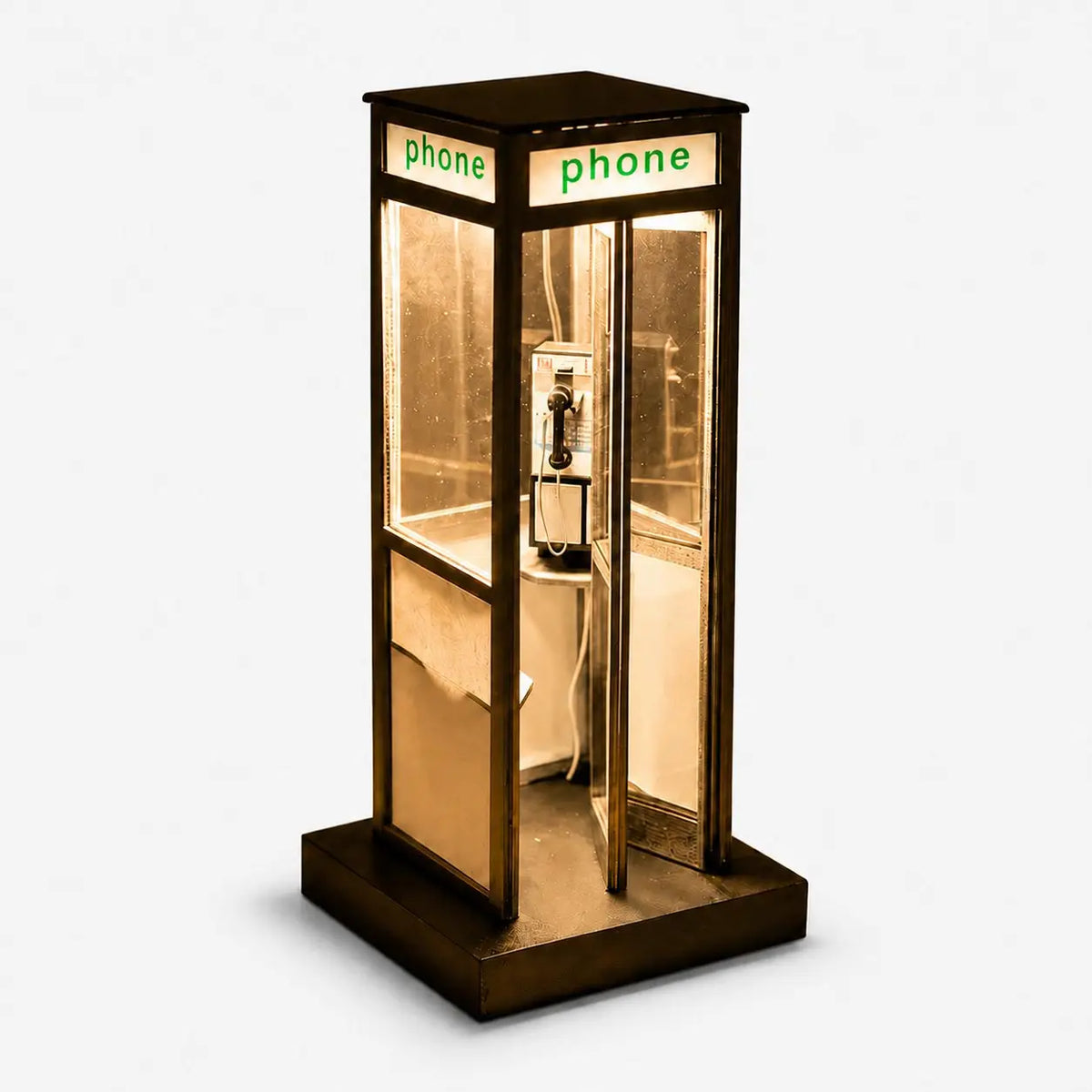 Telephone Booth Night Light Retro Table Lamp 8.5 Inch Set of 2