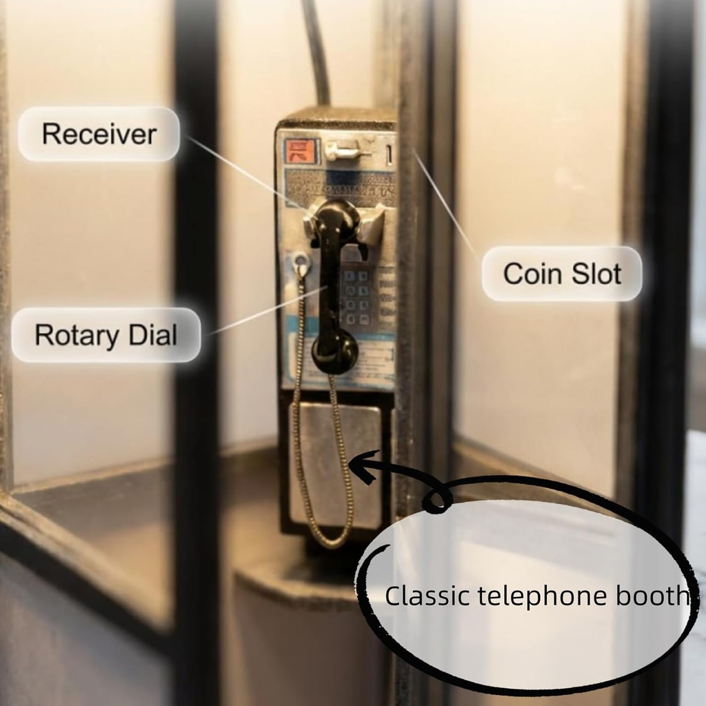 Telephone Booth Table Lamp Vintage LED Night Light