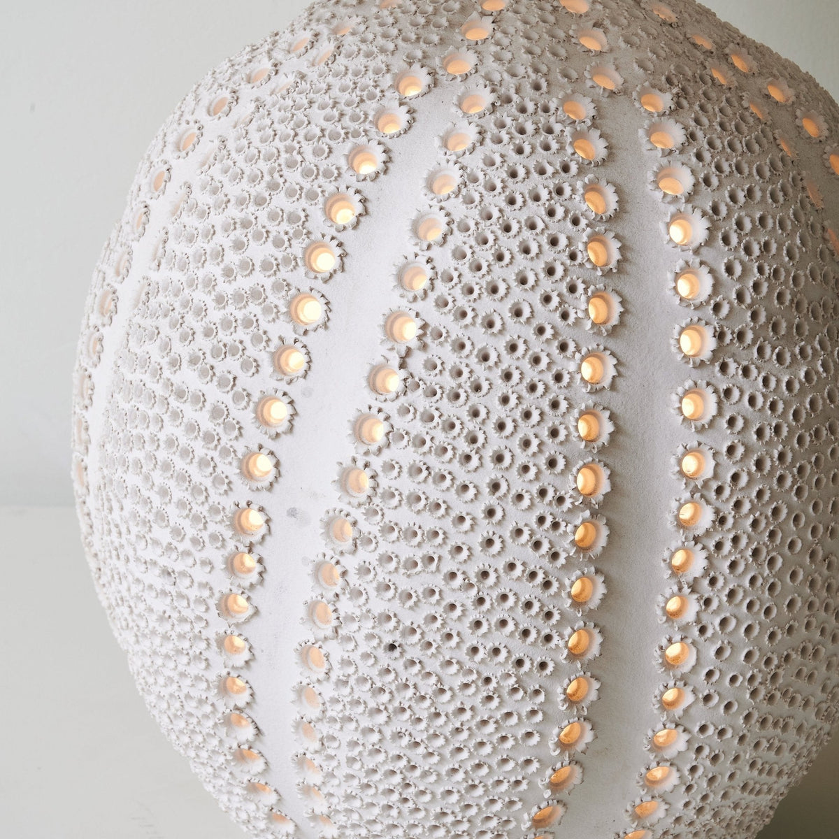 Textured Ceramic Table Lamp White Drum Shade 23.6 in Set of 3