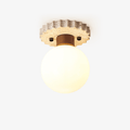 Travertine Ceiling Light Frosted Glass Globe 5.1 in Set of 3