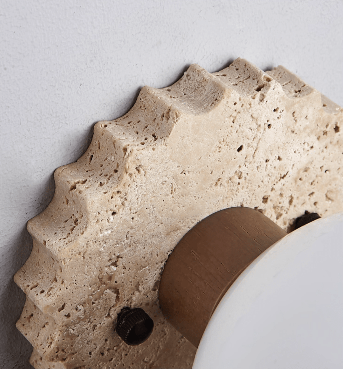 Travertine Ceiling Light Frosted Glass Globe 5.1 in Set of 3