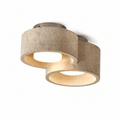 Travertine Cluster Ceiling Light Two Ring Flush Mount 10.2 in Set of 3