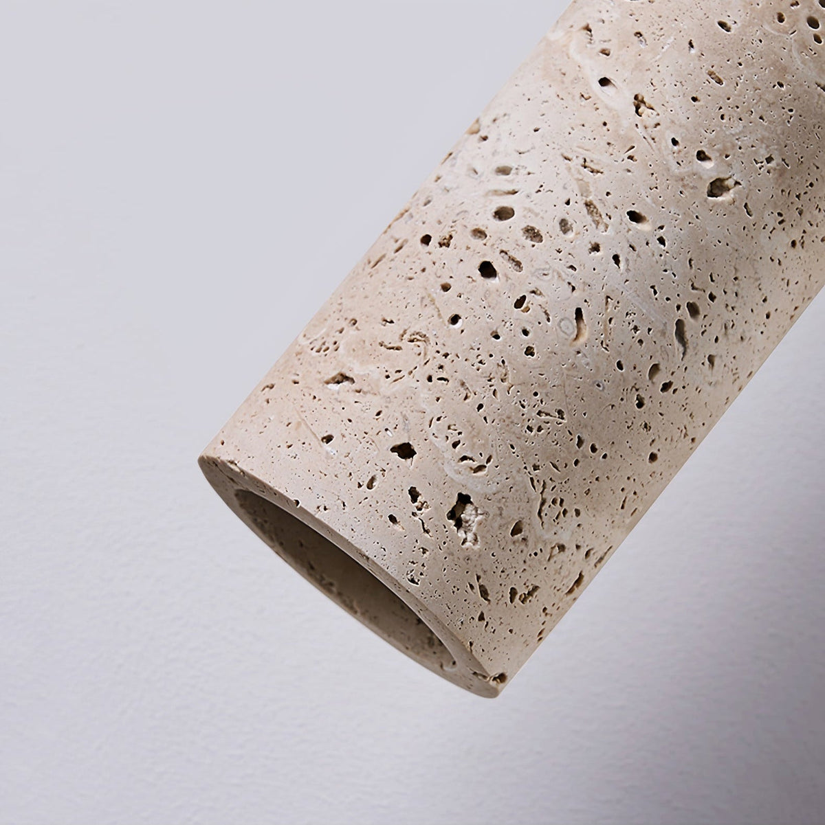 Travertine Column Pendant Light Walnut Cap 2.6 in Set of 2