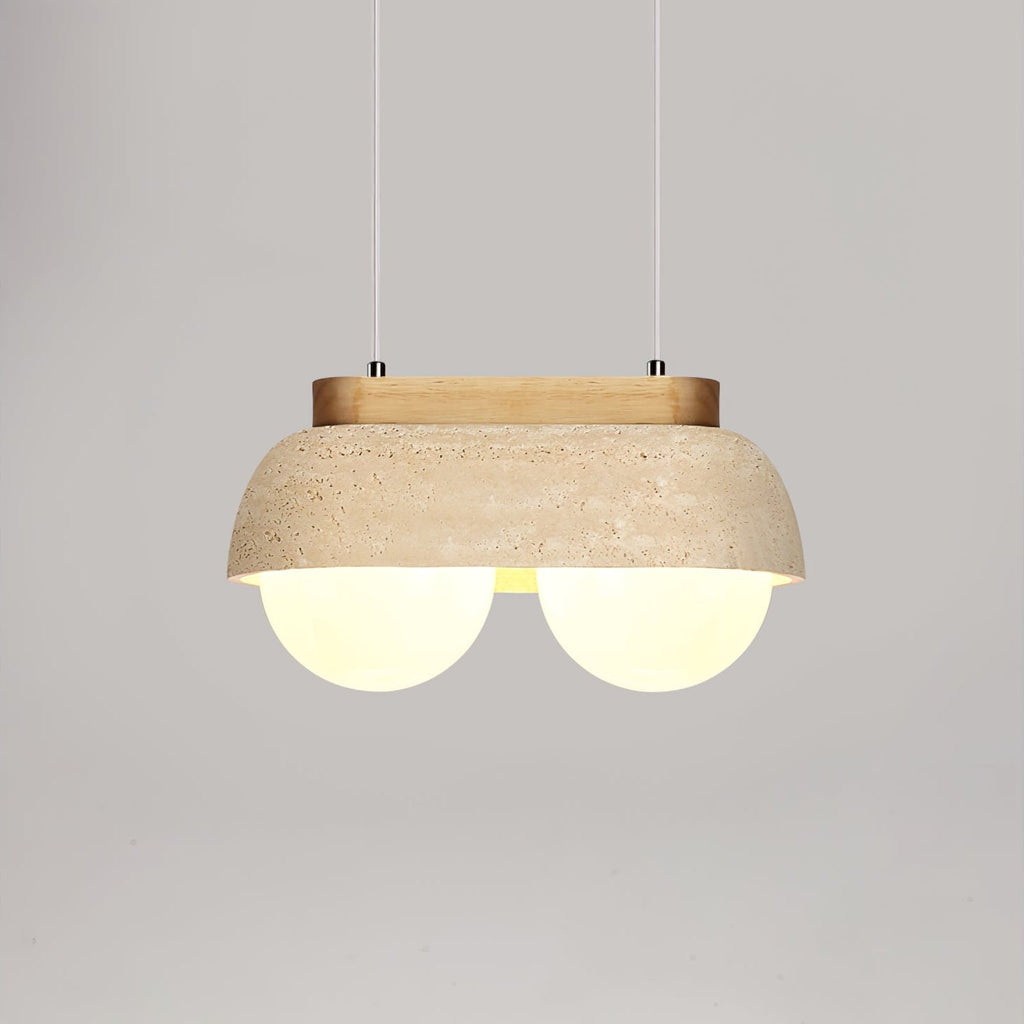 Travertine Dome Pendant Light Glass Globe Shades 10.6 in