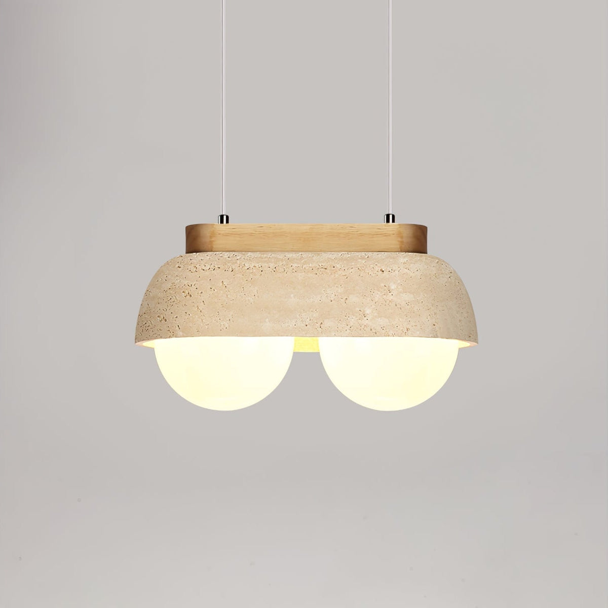 Travertine Dome Pendant Light Glass Globe Shades 10.6 in