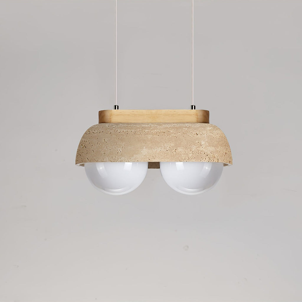 Travertine Dome Pendant Light Glass Globe Shades 10.6 in