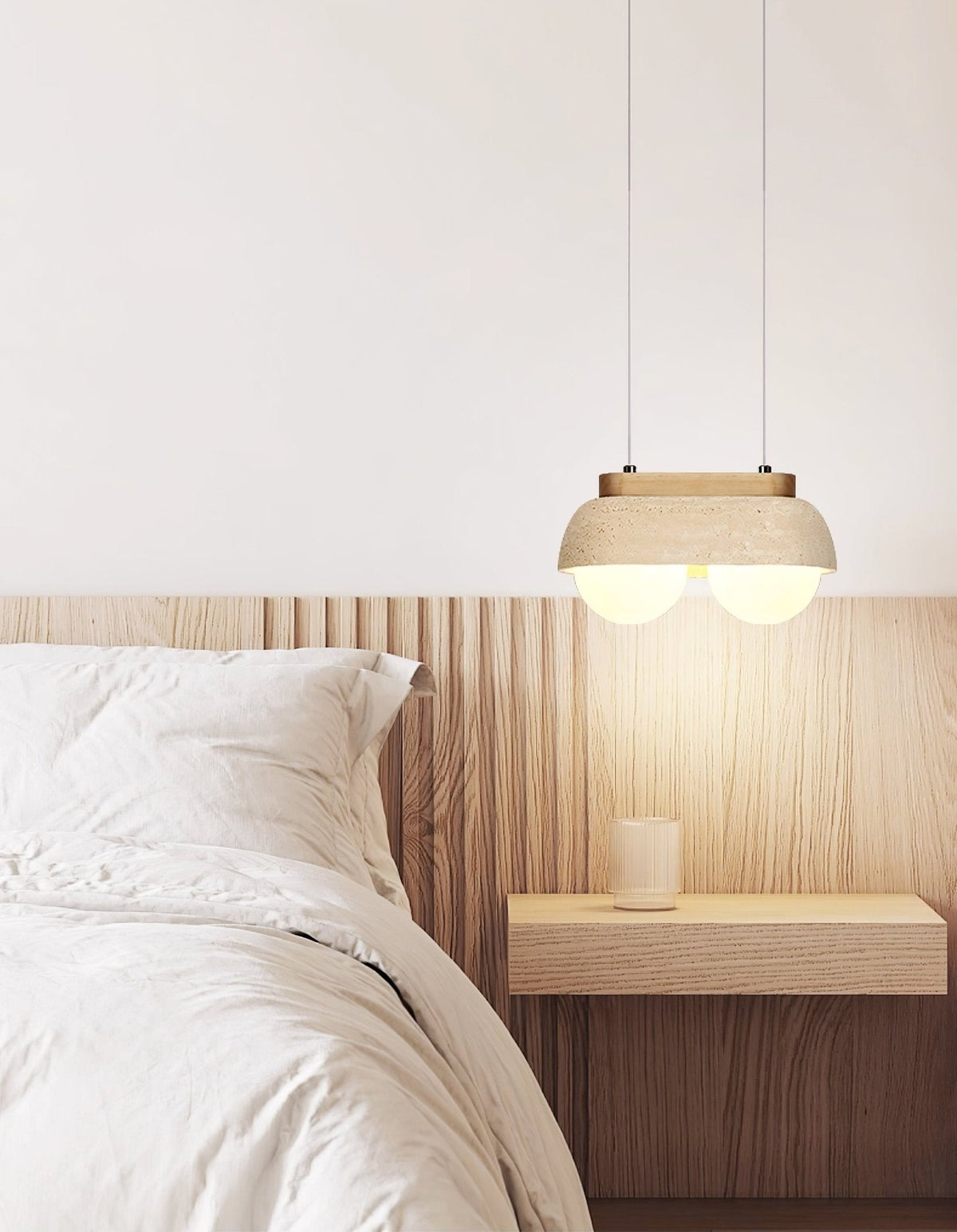 Travertine Dome Pendant Light Glass Globe Shades 10.6 in