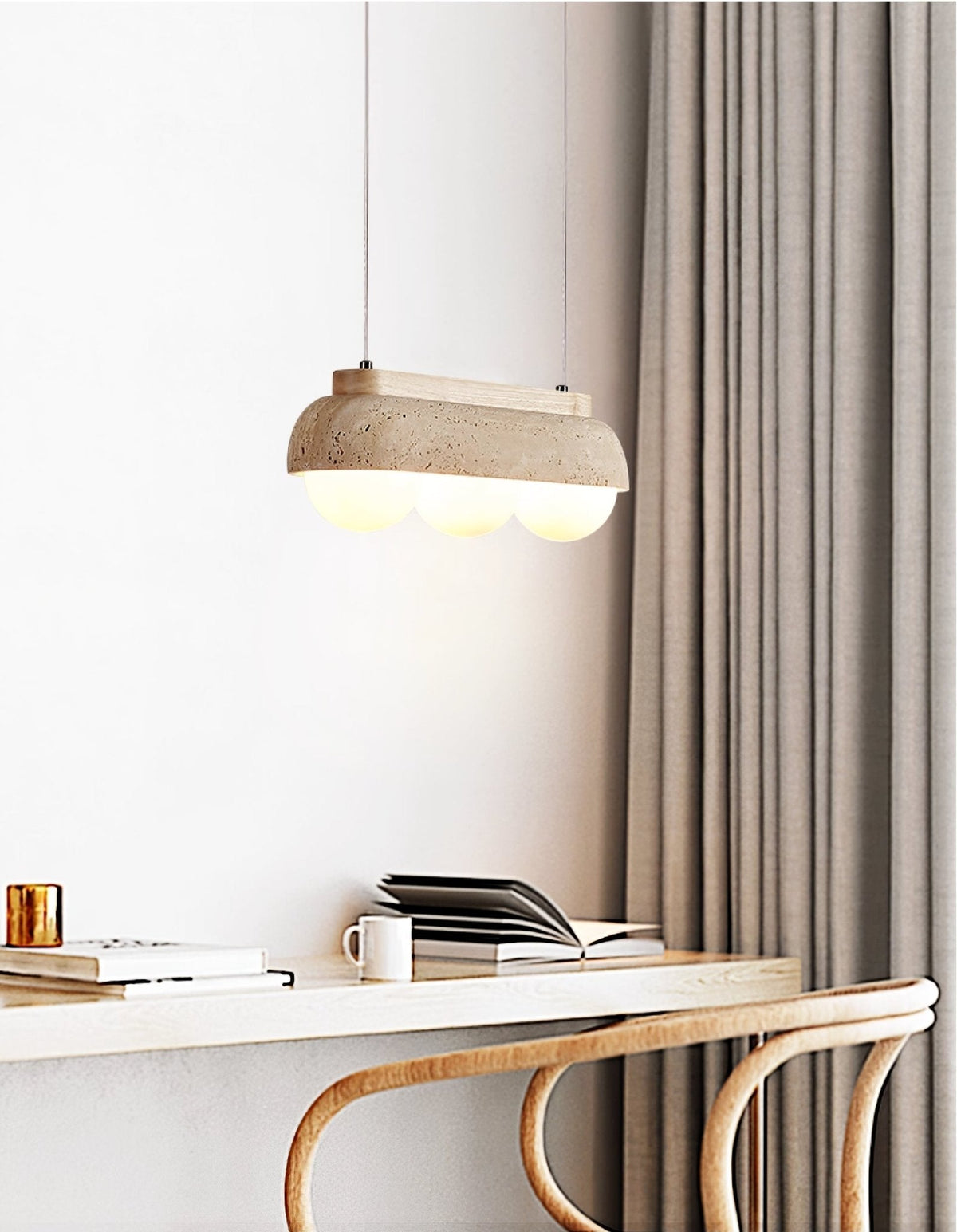 Travertine Dome Pendant Light Glass Globe Shades 10.6 in