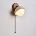 Travertine Dome Wall Sconce Glass Globe Walnut 5.9 in Set of 3