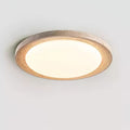 Travertine Flush Ceiling Light Round Textured Rim 16.9 in