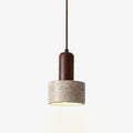 Travertine Mini Pendant Light Walnut Wood 4.7 in