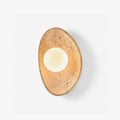 Travertine Pebble Wall Sconce Opal Glass Globe 6.3 x 9.8 in Set of 3