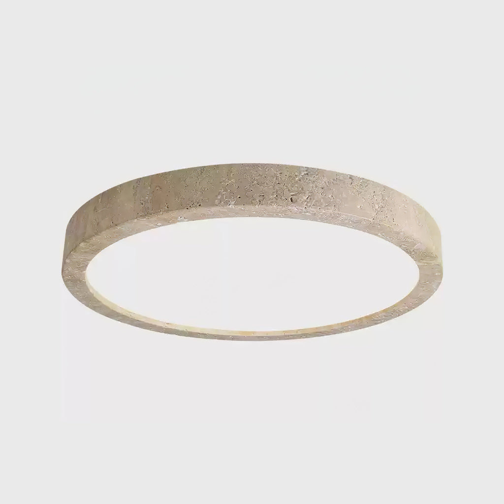 Travertine Ring Ceiling Light Slim Flush Mount 14.9 in Set of 2