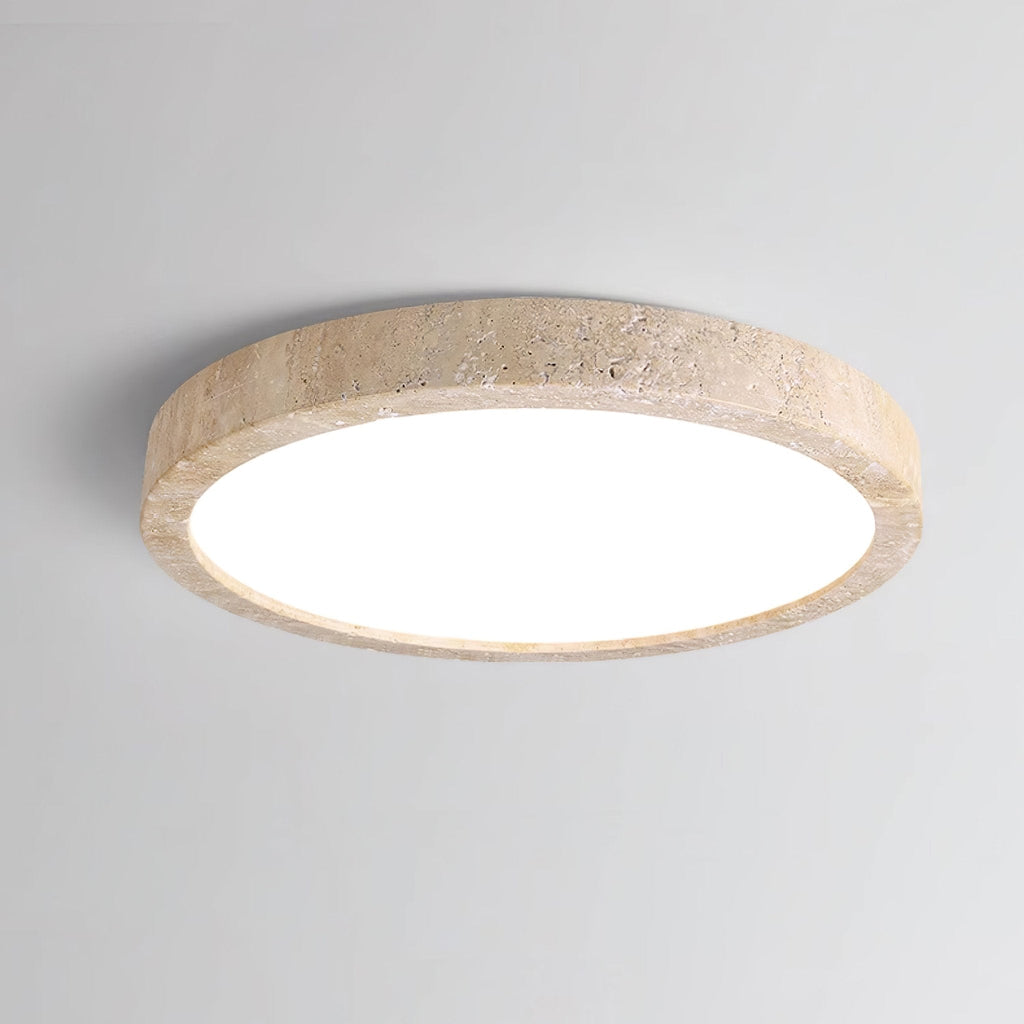 Travertine Ring Ceiling Light Slim Flush Mount 14.9 in Set of 2