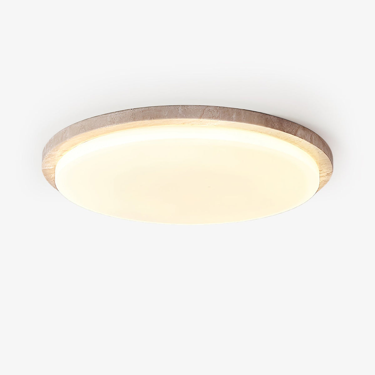 Travertine Ring Ceiling Light Slim Round Flush Mount 12.2 in