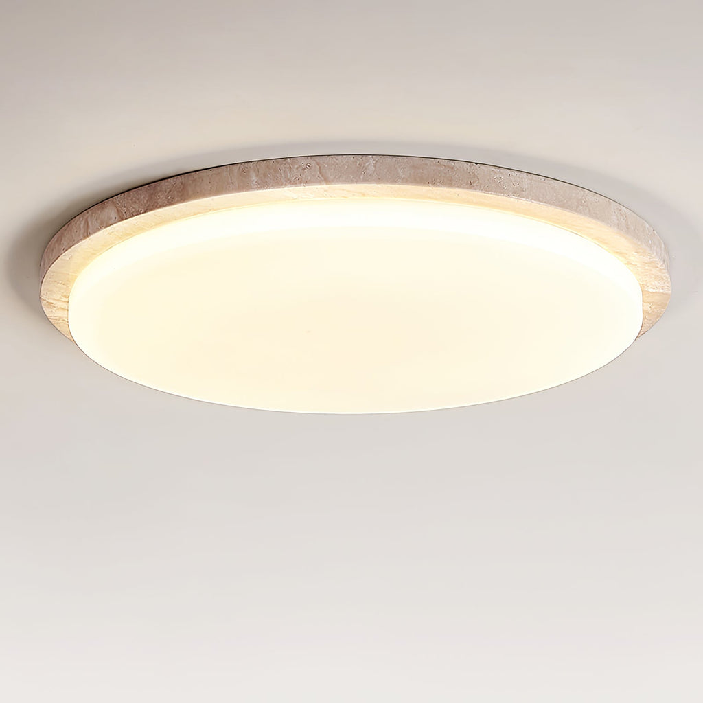Travertine Ring Ceiling Light Slim Round Flush Mount 12.2 in