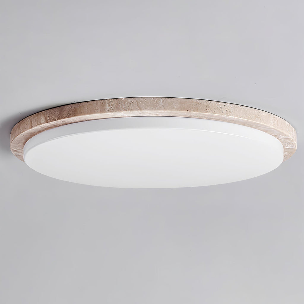 Travertine Ring Ceiling Light Slim Round Flush Mount 12.2 in