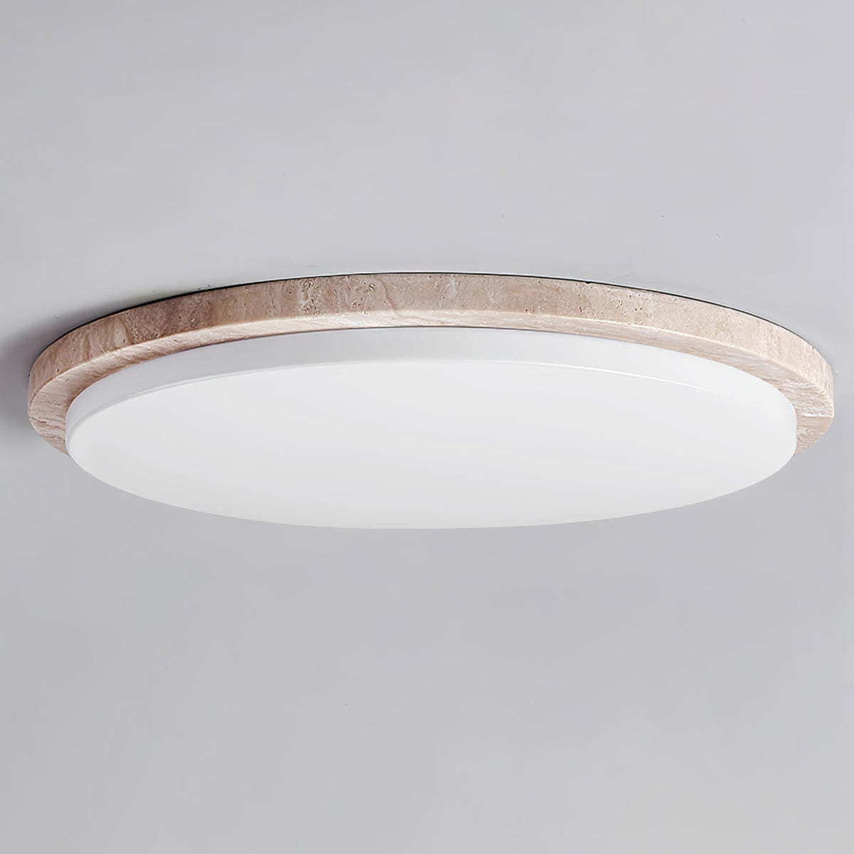 Travertine Ring Ceiling Light Slim Round Flush Mount 12.2 in