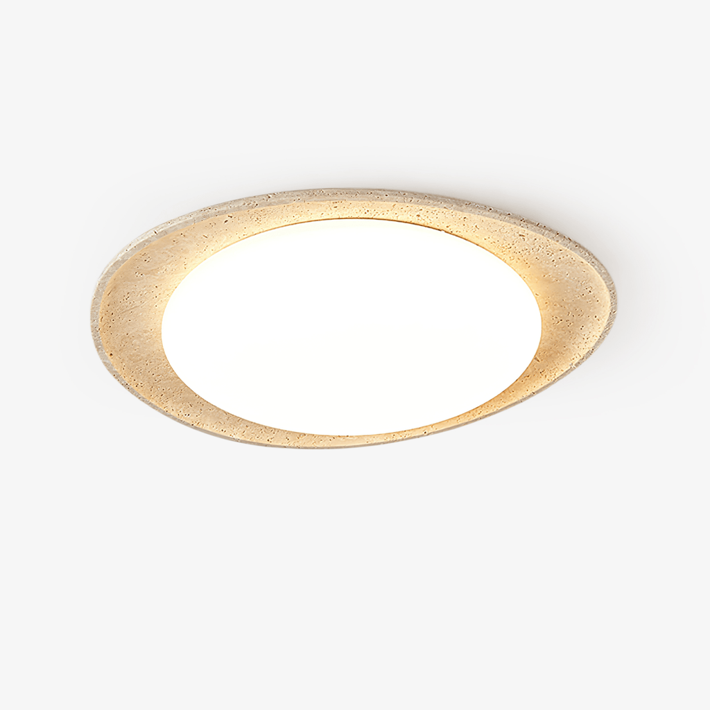 Travertine Ring Flush Mount Ceiling Light 13.8 in Set of 3